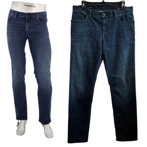 Alberto Pipe Slim Fit Jeans | Dark Blue Wash Stretch Denim | Men's
33W 32L